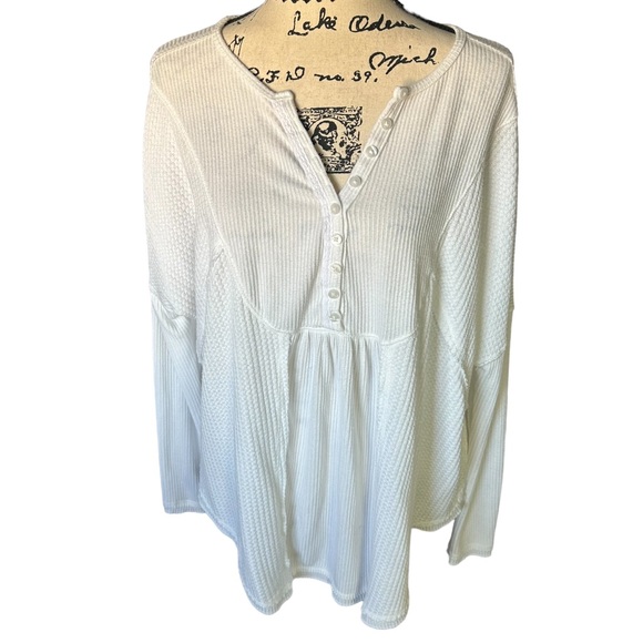 Free People Tops - Free People Loose Waffle Knit Shirt Womens Medium